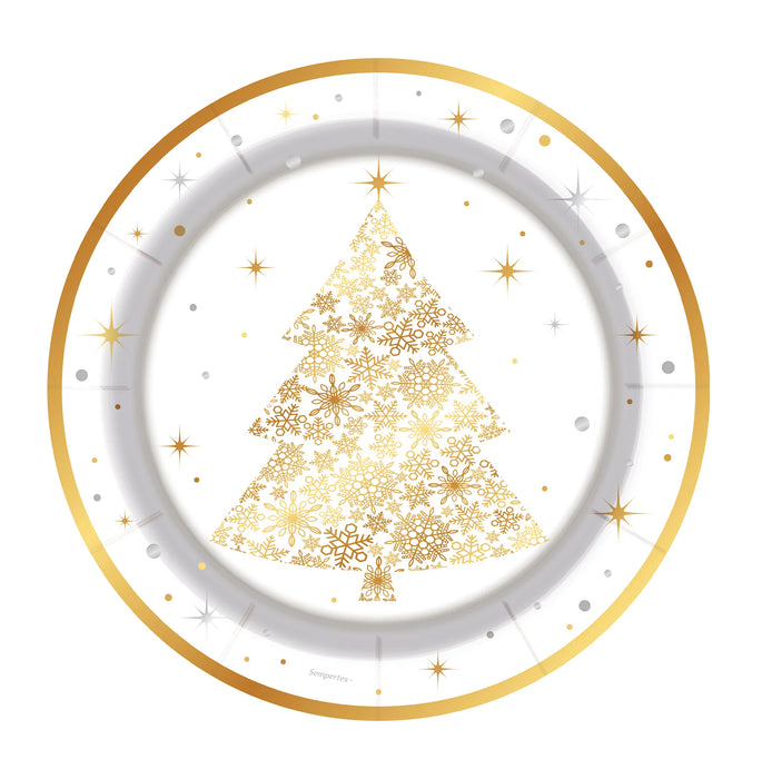 Plato 7" Metalizado Invierno Dorado X 8 unidades Sempertex