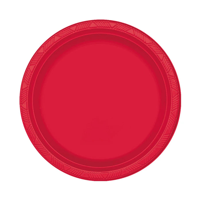 Plato Deluxe Grande Rojo  22 cm  x 10 Unidades Sempertex