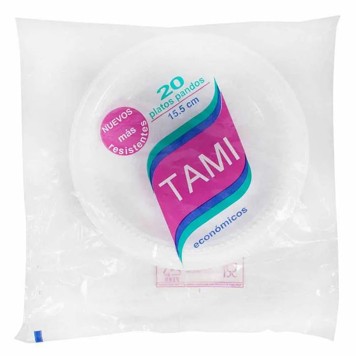 Plato Desechable Blanco 18 CM X 20 Unidades Tami