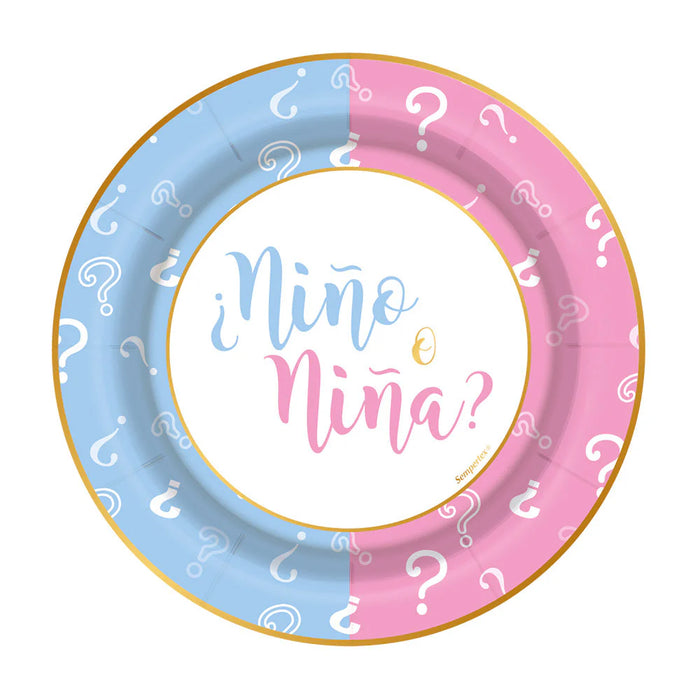 Plato 7" Metalizado Niño o Niña  X 8 Unidades Sempertex