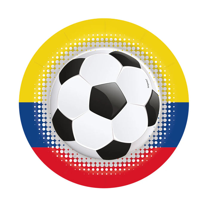 Plato 7" Futbol Tricolor x 8 Unidades Sempertex