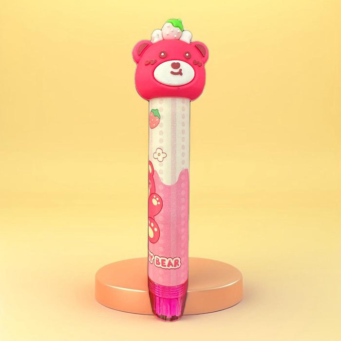 Borrador Retráctil Osita Fresita Fucsia X 1