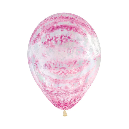 Globo Infinity Fashion Transparente Graffiti Rosa R12 X 12 Unidades Sempertex