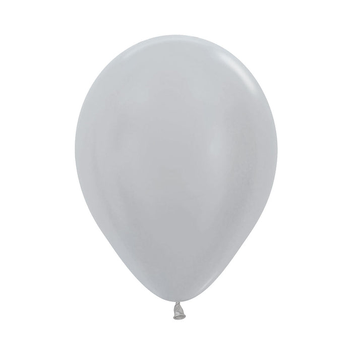 Globo Plata Satin R12 X 12 Unidades Sempertex