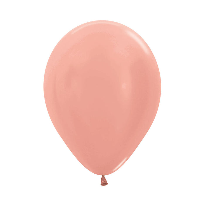 Globo Dorado Rosa Metal R18 X 6 Unidades Sempertex