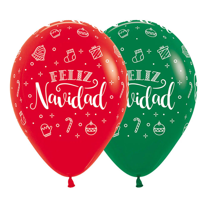 Globo impreso Infinity Feliz Navidad Corona R12 x 12 Globos