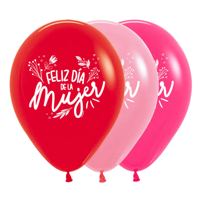 Globo Impreso Feliz Dia de la Mujer Fashion Surtido R12 X 50