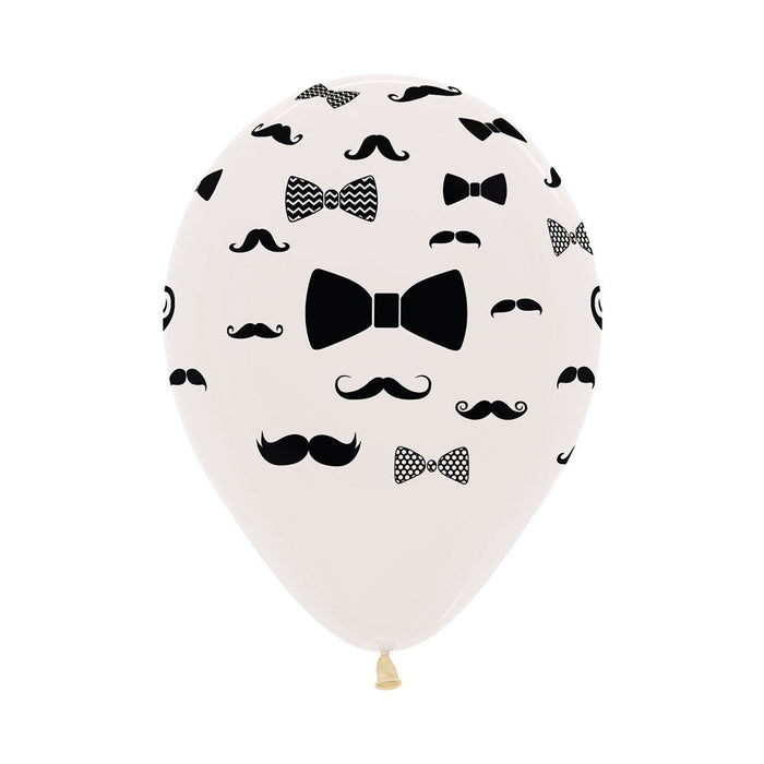 Globos Bigotes y Corbatines Infinity Cristal Transparente R12 x 12 Globos