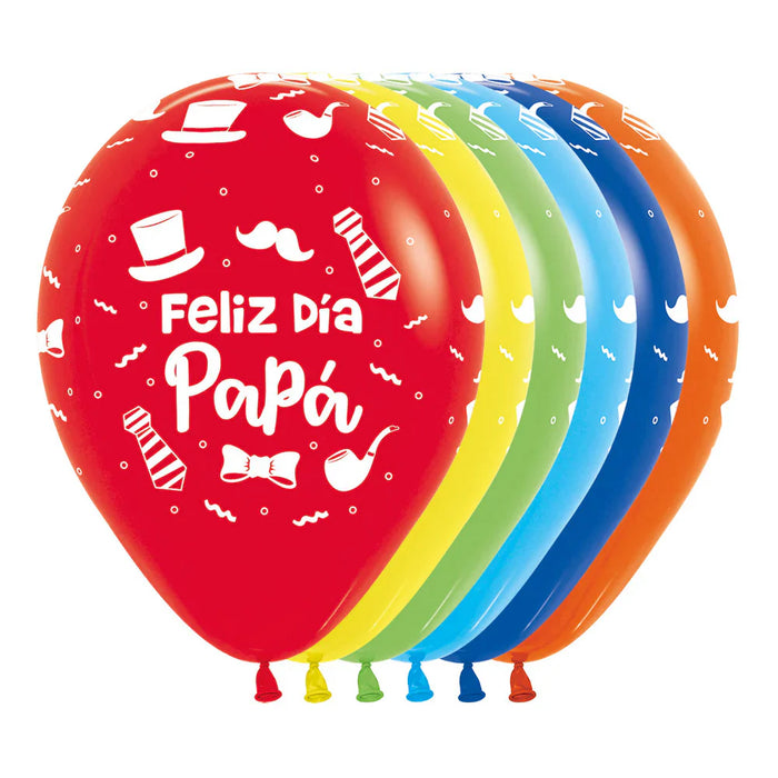 Globo Feliz Dia Papa Sombreros Infinity Fashion Surtido R12 x 12 Unidades Sempertex