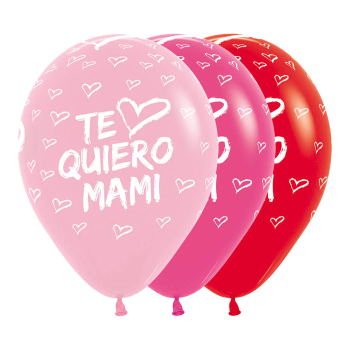 Globo Te Quiero Mami Moderno Surtido R12 X 12 Unidades Sempertex
