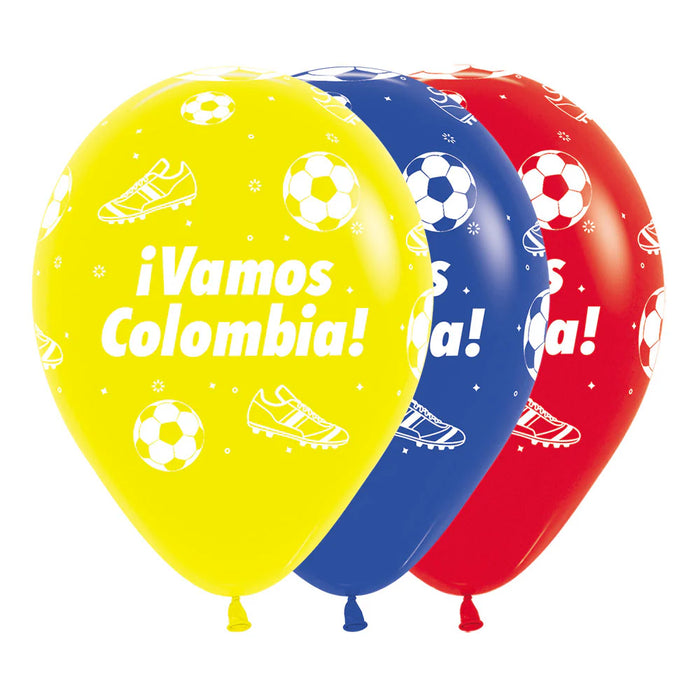 Globo Infinity Vamos Colombia Tricolor R12 x 12 Unidades Sempertex