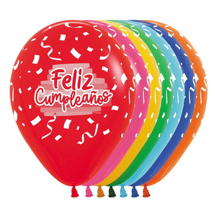 Globo Feliz Cumpleaños Festivo Surtido R12 x 12 Unidades Sempertex