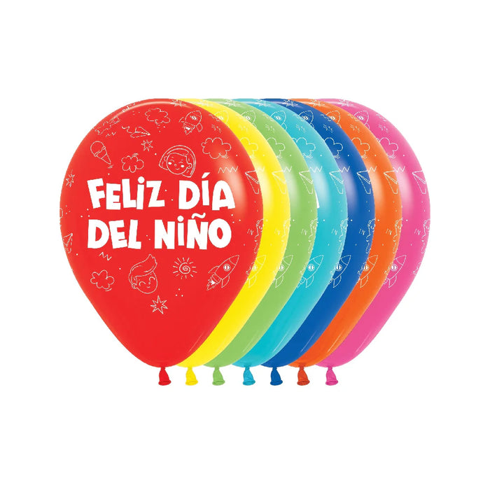 Globo Infinity Feliz Dia Del Niño Fashion Surtido R12 x 12 Unidades Sempertex