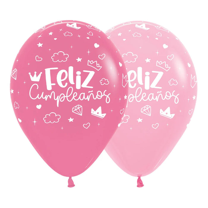 Globo Infinity Fashion Surtido Feliz Cumpleaños Castillo Magico R12 x 12 Unidades Sempertex