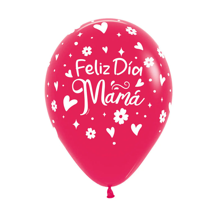 Globo Feliz Dia Mamá Margaritas Fashion Surtido R12 X 50 Globos Sempertex