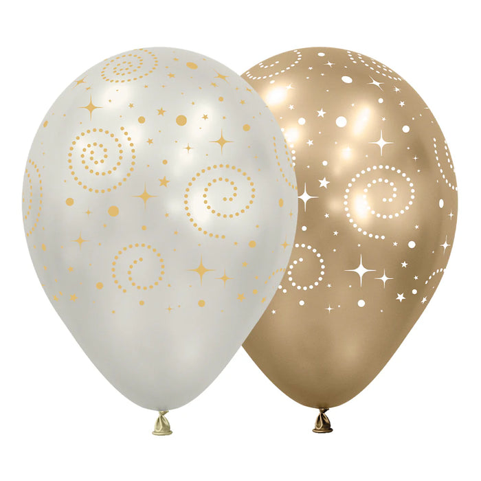 Globo Infinity Fiesta Dorada Silk Surtido R12 x 12 Unidades