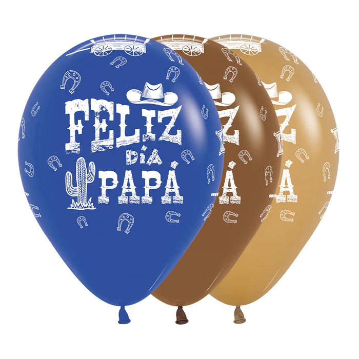 Globo Feliz Dia Papa Oeste Infinity Fashion Surtido R12 x 12 Unidades Sempertex