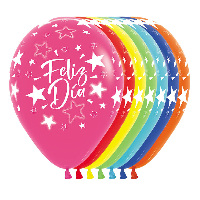 Globo Fashion surtido Feliz Dia Estrellas Ref.2  R12 x 50 Unidades Sempertex