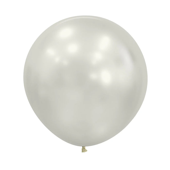 UNIDAD De Globo Blanco Nacar Silk  R18 x UNIDAD