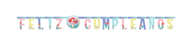 Cartel de Letras Feliz Cumpleaños Sirenita X 1 Unidad Sempertex