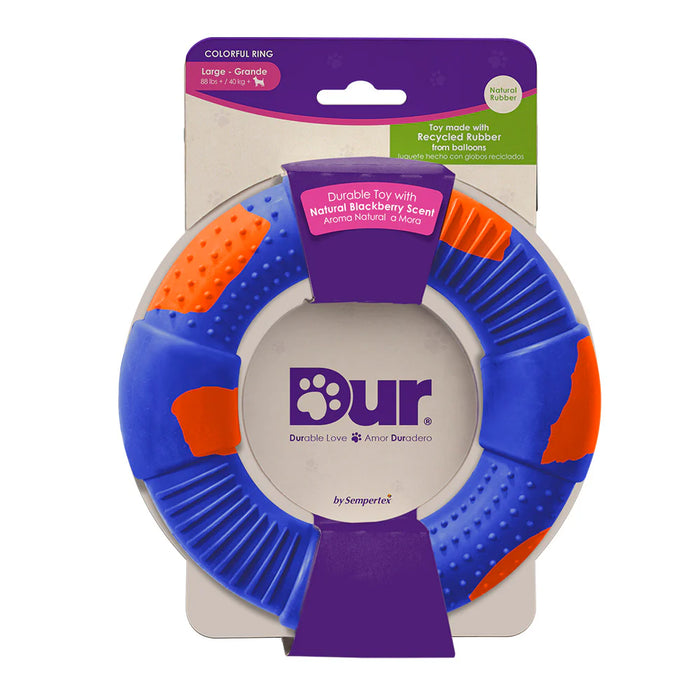 Juguete Aro Grande Azul Rey/Naranja Para Macotas x 1 Unidad