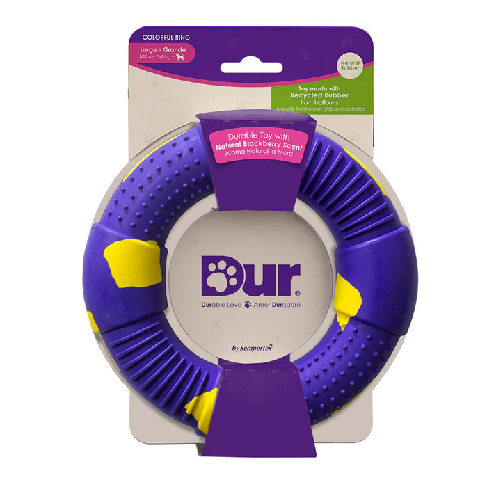 Juguete Aro Grande Violeta/Amarillo Para Macotas x 1 Unidad