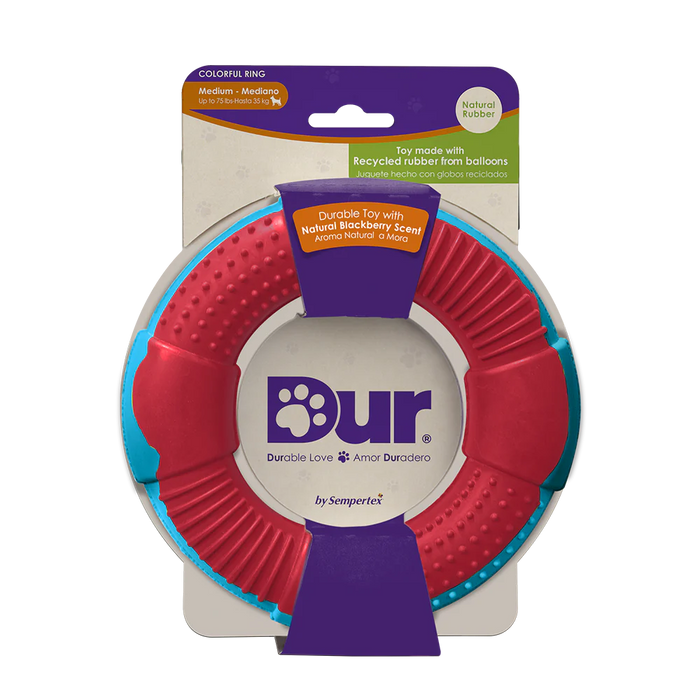 Juguete Aro Mediano Rojo/Azul Caribe Para Macotas x 1 Unidad