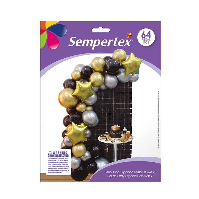 Semiarco Organico De Globos Fiesta Deluxe 64 Piezas Sempertex
