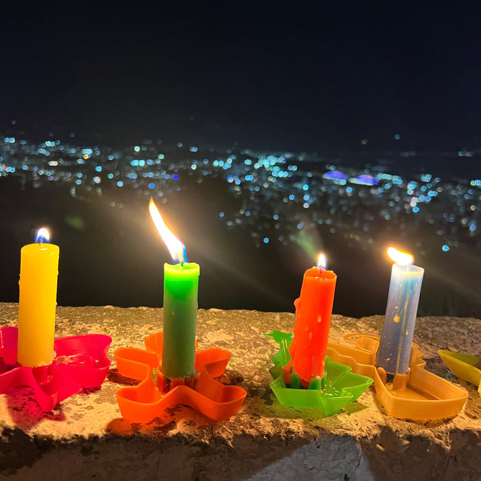 Soportes plasticos Para Vela X 5 Unidades Colores Surtidos