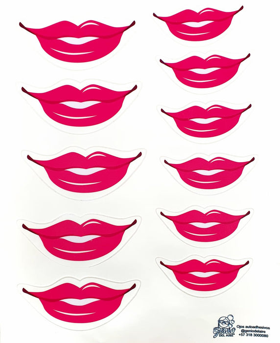 Sticker para Globo Boca Fucsia 28 x 20 CM X 1 Unidad