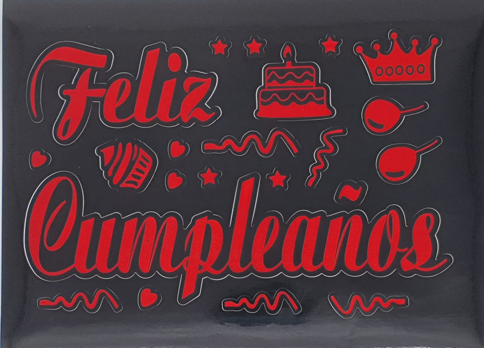 Sticker para Globo Feliz Cumpleaños Rojo  28 X 20 CM X 1 Unidad