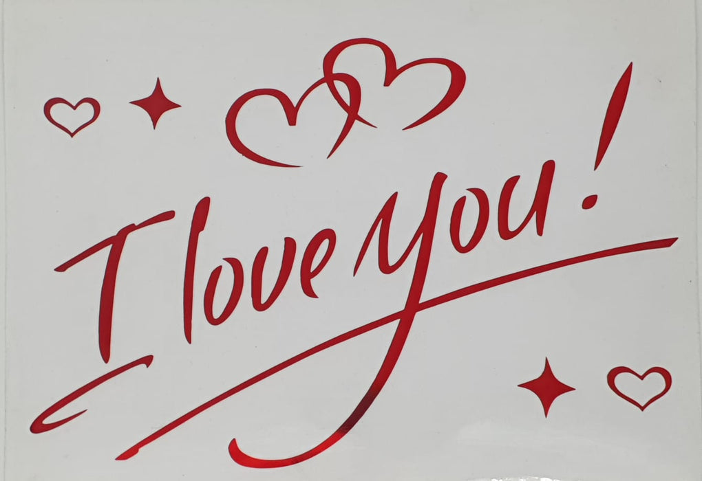 Sticker para Globo I Love You ! Rojo  28 X 20 CM X 1 Unidad
