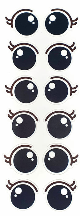 Sticker para Globo  Ojos Redondos Brillantes 28 x 10 CM X 1 Unidad