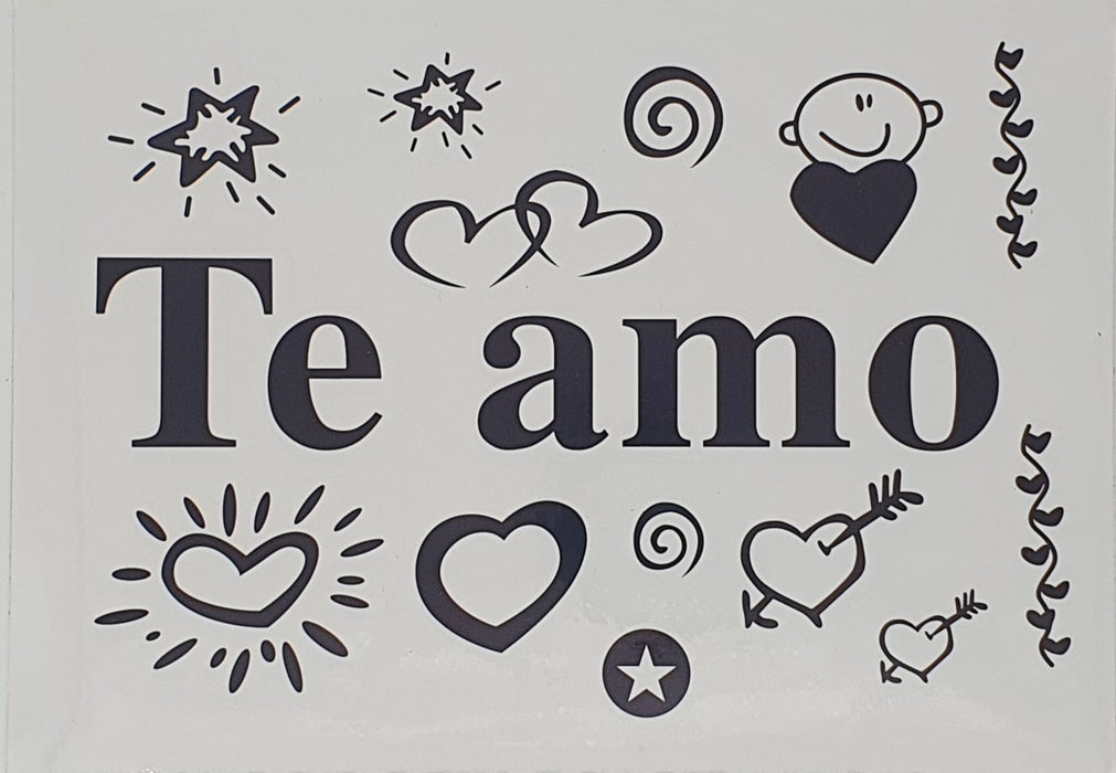 Sticker para Globo Te amo Color Negro 28 X 20 CM X 1 Unidad