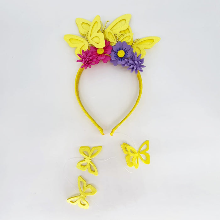 Tiara Mariposas Amarillas X Unidad