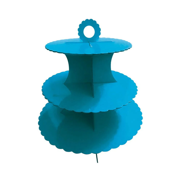 Torre Base para Cupcakes 3 Niveles Azul Caribe Sempertex x 1 Unidad