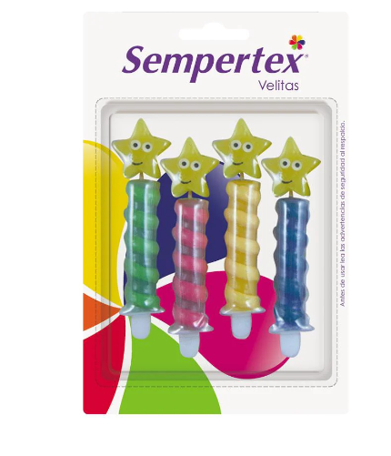 Velita Entorchada Estrella Feliz X 4 Unidades Sempertex