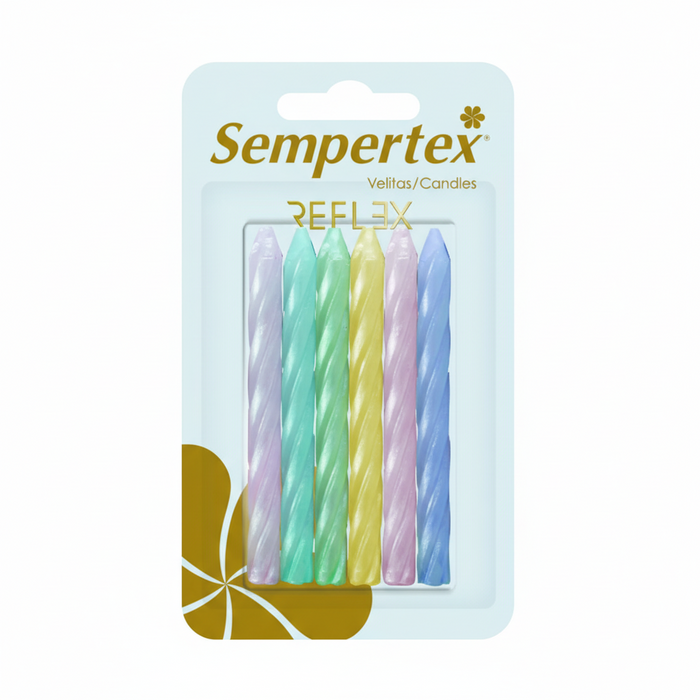 Velita Espiralada Colores Pasteles X 6 Unidades Sempertex