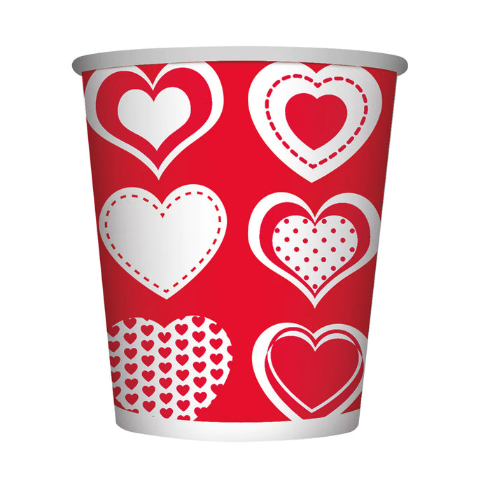 Vaso 9 Oz Corazones Polka X 8 Unidades Sempertex