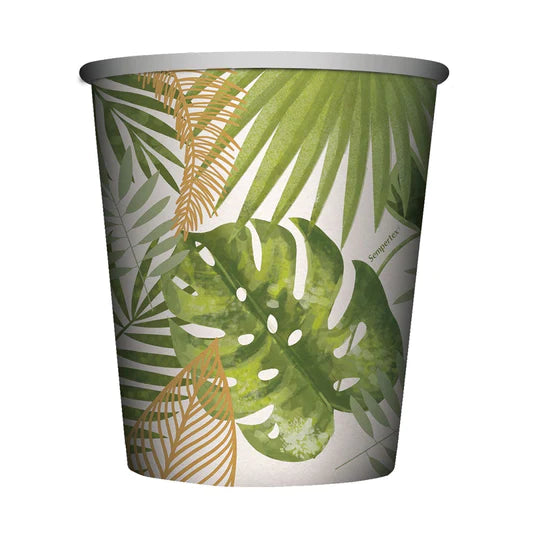 Vaso 9 Oz Hojas Tropicales X 8 Unidades Sempertex