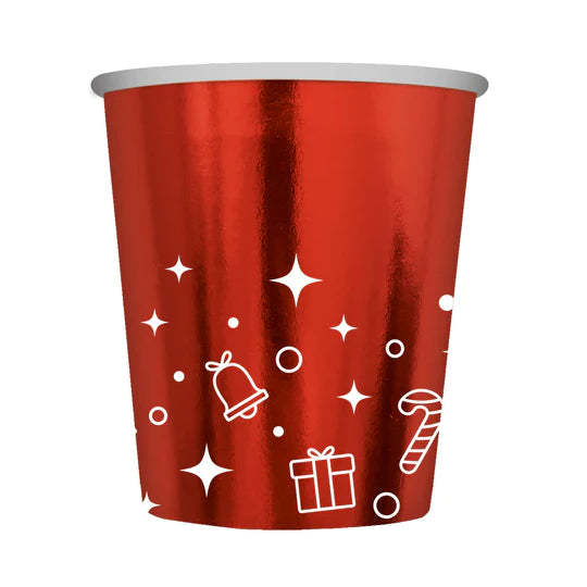 Vaso 9 Oz Navidad Brillante X 8 Unidades Sempertex