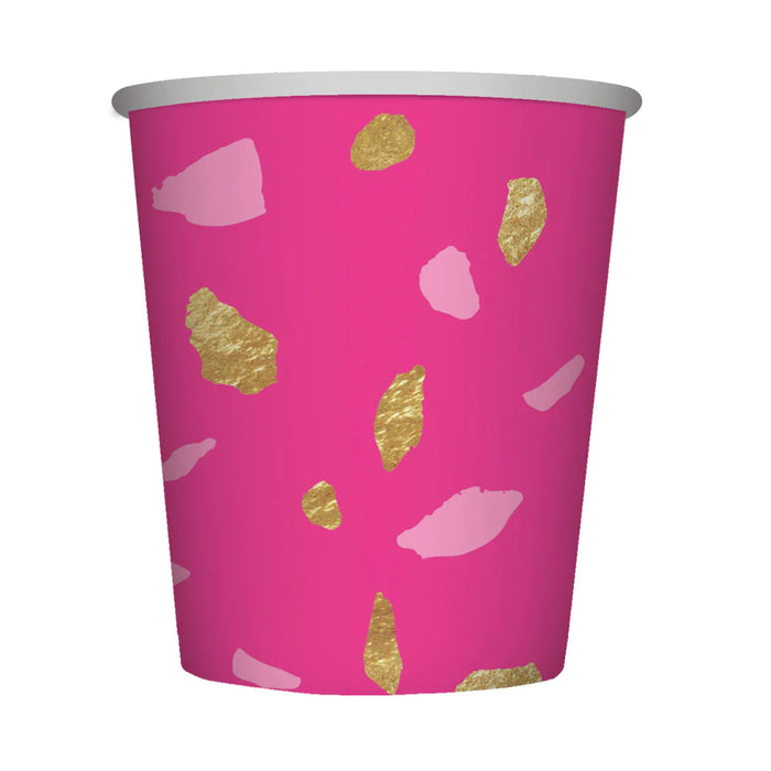 Vaso 9 0z Terrazo Fucsia x 8 Unidades