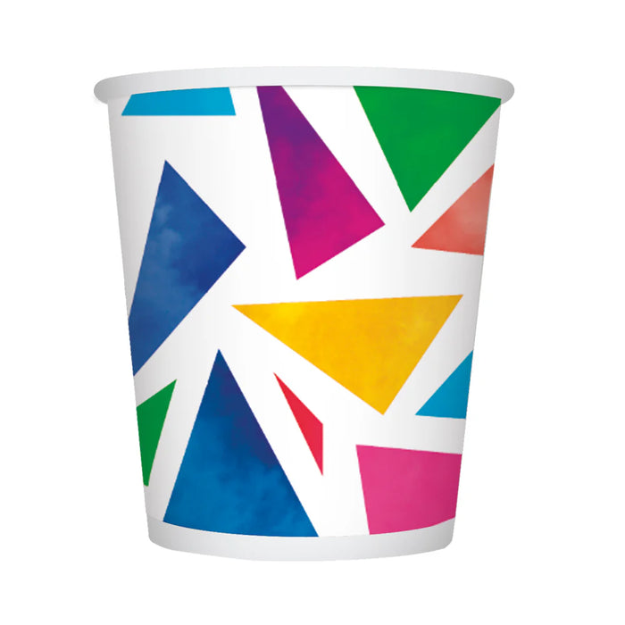 Vaso 9 Oz Triangulos Coloridos x 8 Unidades Sempertex