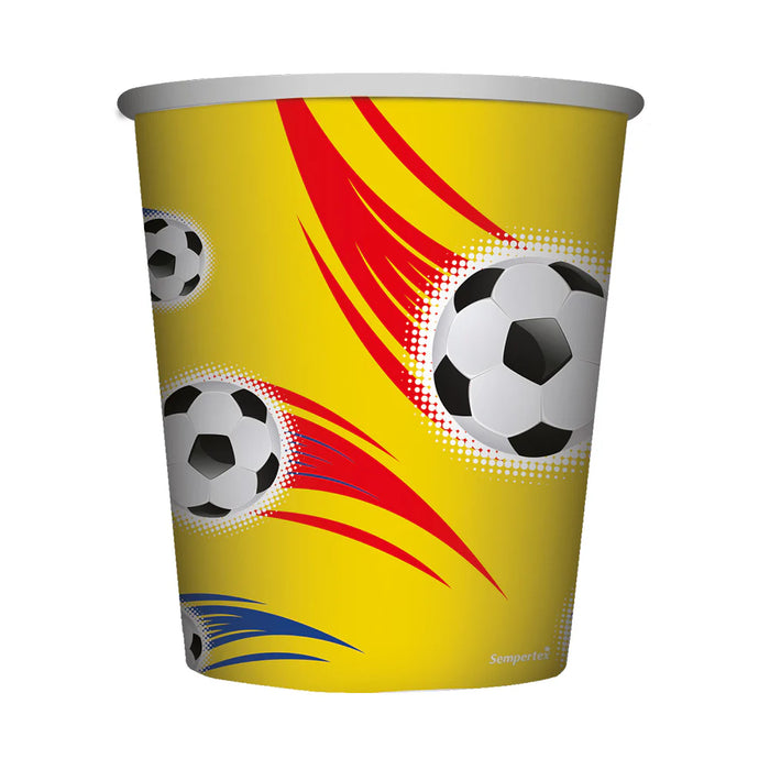 Vaso 9 Oz Futbol Tricolor x 8 Unidades Sempertex