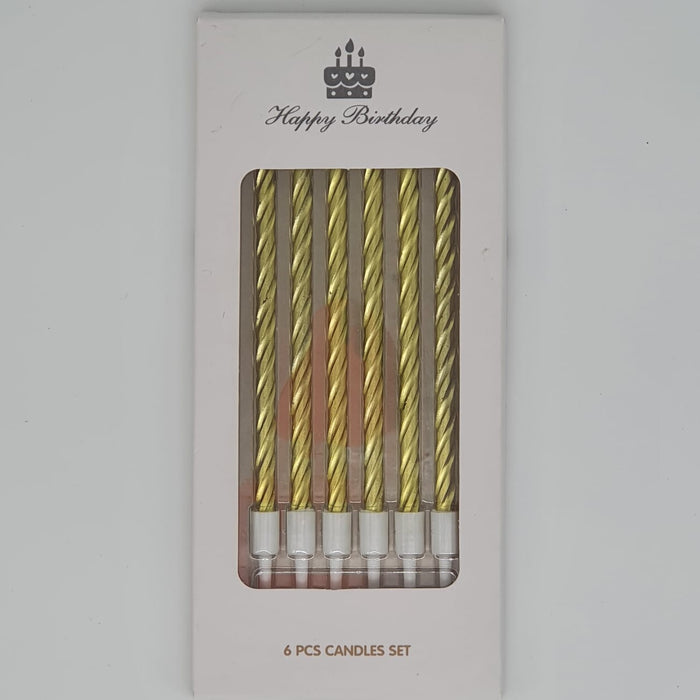 Vela en Espiral Dorado X 6 Unidades