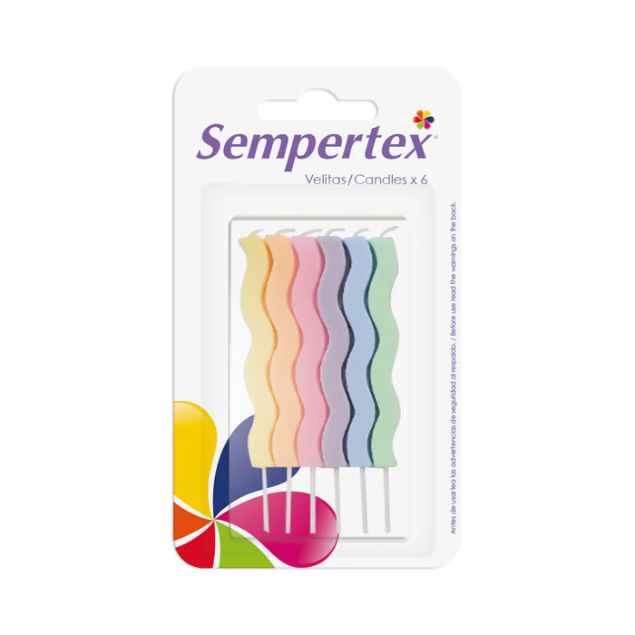 Velita Curvas Pastel X 6 Unidades Sempertex
