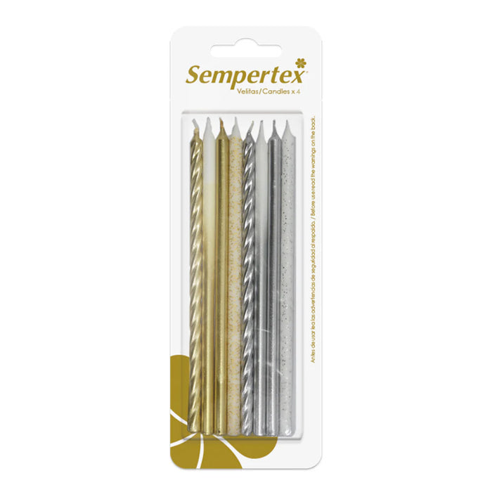 Velita Metalica Surtida Dorado Plata X 8 Unidades Sempertex