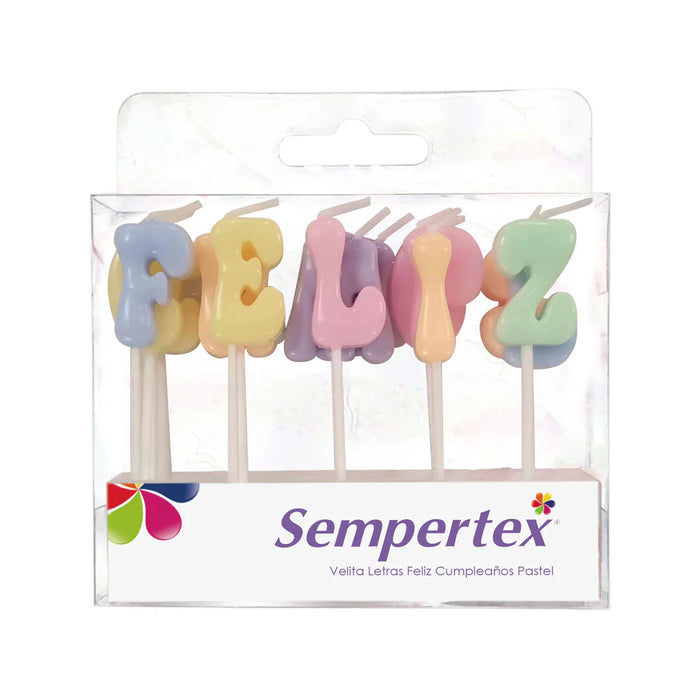 Velita Letras Feliz Cumpleaños Pastel X 1 Unidad Sempertex