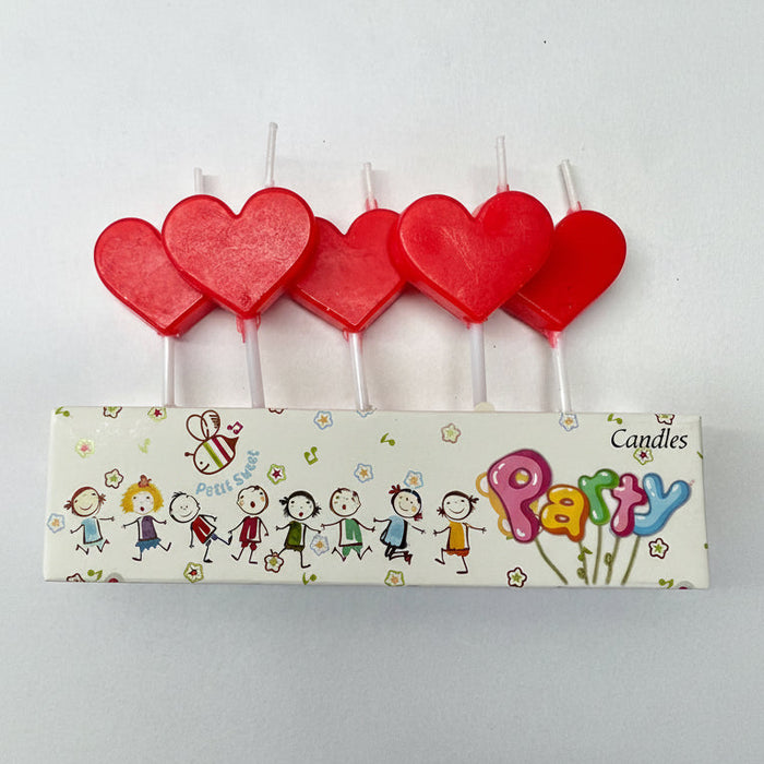 Vela Corazón x 5 unidades