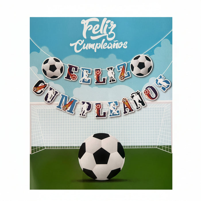 Letrero Feliz Cumpleaños Balón de Futbol
